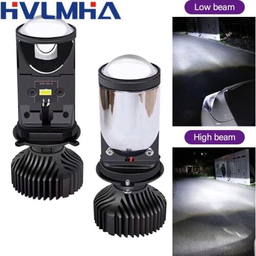 2pcs 90w/Pair Lamp H4 Led Mini Bi led Lens Projector Car Headlight 20000LM Lampada Led h4 Hi/Low Beam Lights Canbus 12v Bulb
