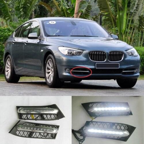 2pcs LED DRL car accessories fog 535i 550i daytime running light Car bumper headlamp For BMW GT headlight 2010~2013