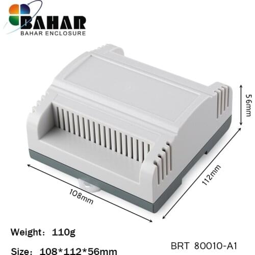 4PCS electronics din rail enclosure case fire resistant din rail box for pcb housing diy PLC box 108*112*55.8mm