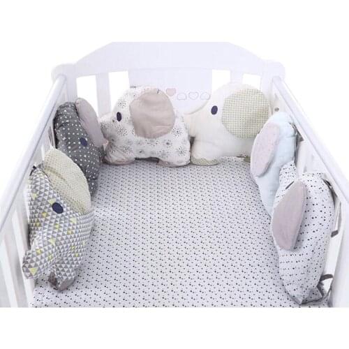 6pcs Baby Bed Bumper Newborn Baby Bedding Crib Bumper Kids Toys Elephant Cot Infant Cribs Bed Protection Cushion Baby Room Decor