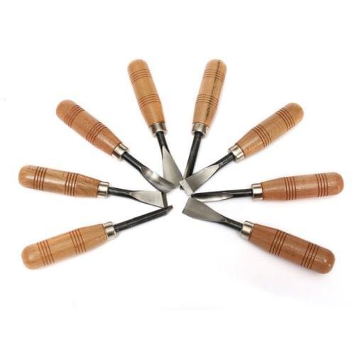 8Pcs Woodpecker Dry Hand Wood Carving Tools, Professional Woodworking Graver Chisel Kit Gouges Tools