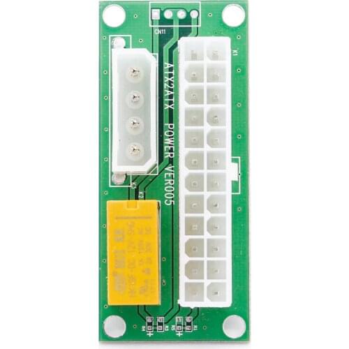 1pcs ATX Molex Power Supply 24Pin to 4Pin Sync Synchronous Starter Extender Card Dual PSU Adapter for Litecoin Bitcoin Miner