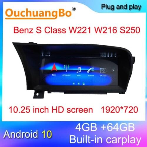 Ouchuangbo car multimedia gps radio Android 10.0 for 10.25 inch Benz S Class W221 W216 S250 S300 S350 S500 S600 stereo 4GB 64GB