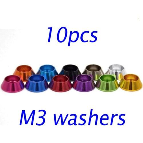 Free Shipping 10pcs M3 Aluminium alloy gaskets cup head washers meson for DIY Models