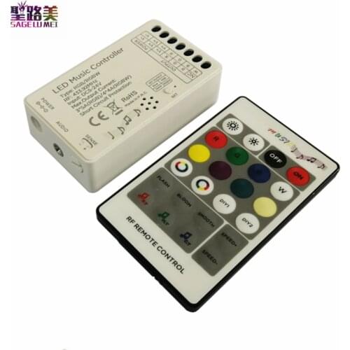 DC5-24V Audio input Wireless RF Remote Controller,LED Music Sound Control RGB led Controller Dimmer RGB RGBW LED Tapes light
