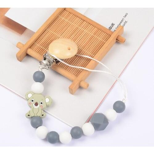 BPA Free Silicone Dummy Pacifier Clips Chain Animal Pendant Nursing Teething Gift Newborn Baby Boy Girl Pacifier Chain/Clips