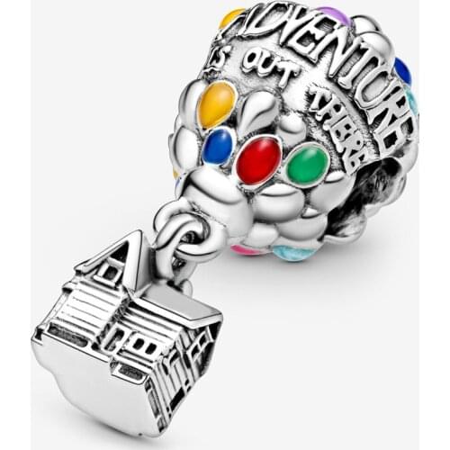 Hot Arrival 925 Sterling Silver Up House & Balloons Charm Beads Fit Original Pandora Bracelet DIY Jewelry