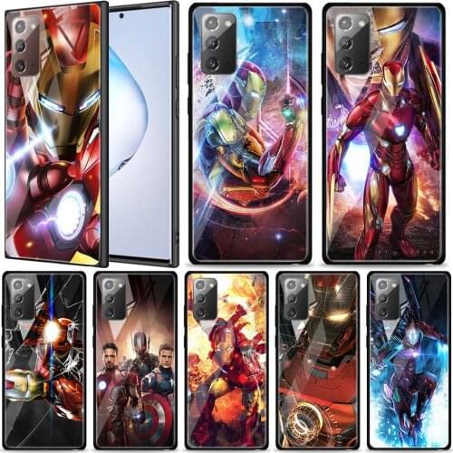 Iron Man Cool Marvel for Samsung Galaxy Note 20 Ultra 10 Lite Plus 9 8 5G A70 A50 A40 A30 A20 Tempered Glass Phone Case
