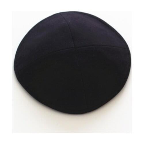 Black Kippah Jewish Solid High Quality beanie hat 16cm Kipot Kippot Jewish Cap