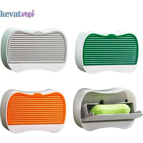 Bathroom Soap Holder Shelf Free Punching Drain Soap Rack Wall-Mounted Soap Box with Hook Toilet Organizer Bathroom Accessories