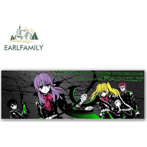 EARLFAMILY 13cm x 4.5cm Catoon Car Sticker for Seraph of the End Drift Slap Decal Waterproof Trunk Bumper Decor Car Accessories