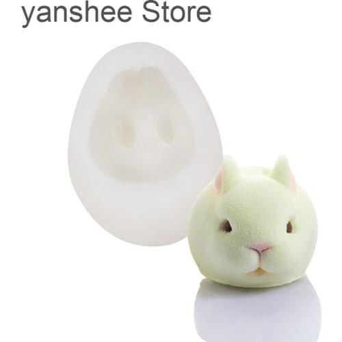 Rabbit shaped silica gel mold, cake, chocolate decoration 3D mold, hot pot tools, baked food craft sugar, kitchen accessories
