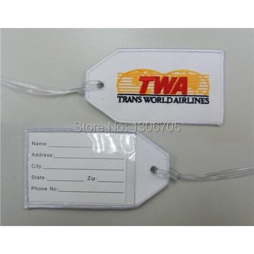 TWA Trans World Airlines Embroidery Luggage ID Bag Tag