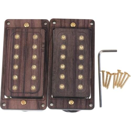 2Pieces Rose Wood Electric Guitar Humbucker Pickup 50/52mm with Golden Screws