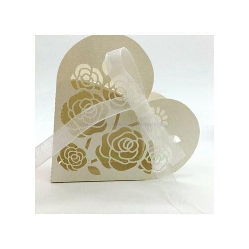 Candy box bag chocolate paper gift box heart flower lace for Birthday Wedding Party Decoration craft DIY favor baby shower Wh