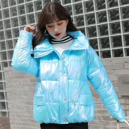 Short student cotton coat winter new net red bright fabric cotton coat colorful cotton coat Korean loose bread coat