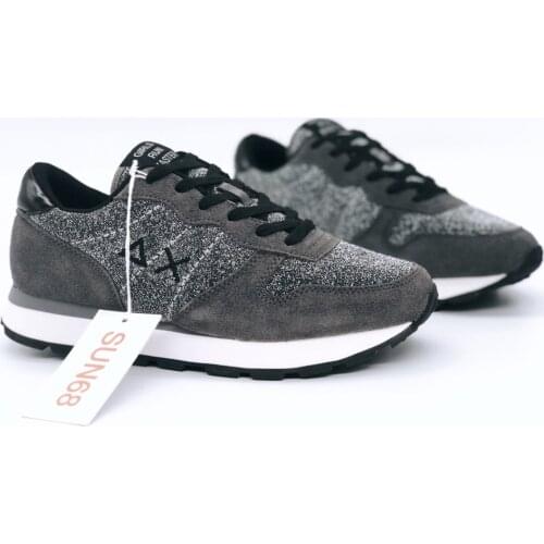 SUN68 Sneaker women Ally Thin Glitter gray