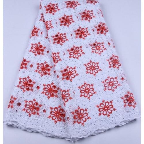 Latest Design African Dry Lace Fabrics High Quality Cotton Lace Fabric Pure White Stones Swiss Voile Lace In Switzerland 1654