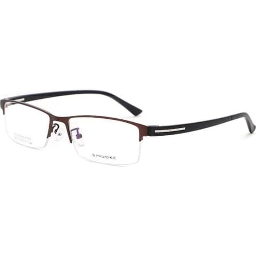 New Steel Plate Spectacle Frame Mens Business Light And Tough Half Rim Eyeglasses Ladies Retro Fashionable Myopia Eyewears