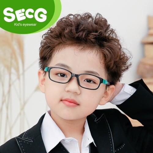 SECG Children Eyeglasses Frame Silicones Soft TR90 kids Prescription Glasses Optical Spectacle Frame Safety Anti fall Pressure