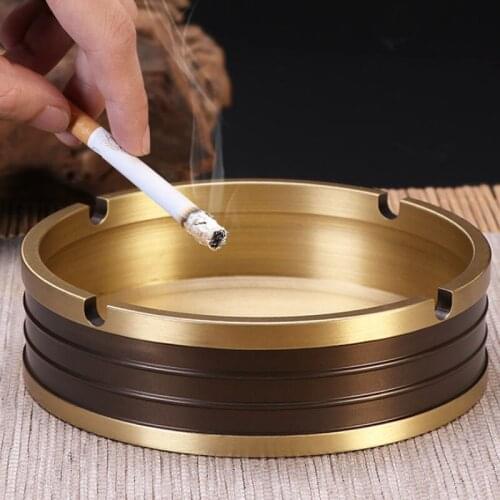 Pure Copper Ashtray/all-in-one Casting/seijing Polishing/retro Elegance/high-grade Office Furnishings/exquisite Gifts For Men