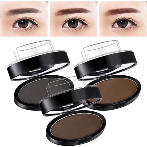 Portable Eyebrow Powder Easy Makeup Sweatproof Powder Stamp Eyes Cosmetic Eye Brow Powder for Natural Perfect Eyebrow Shape