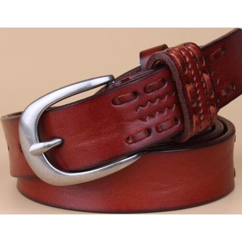 New Style fashion luxury designer belt women high quality full grain real genuine leather girdle belt for jeans