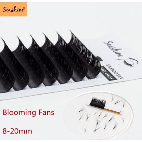 Seashine Easy Fan Lashes Bloom Eyelash Extension Austomatic Flowering Fast Fan Self Making Volume Lashes soft makeup eyelash