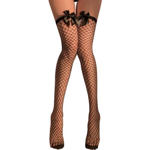 Sexy Black White Fishnet Nylon Stockings Gothic Tights Transparent Knee High 18+ Sex Long Korean Style Hollow Out Kawaii Woman