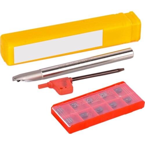 SHGO HOT-10Pcs Apmt1135Pder Carbide Inserts + 1Pc Bap 300R C10-10-120 Tool Holder With Wrench For Cnc Milling Turning Tools