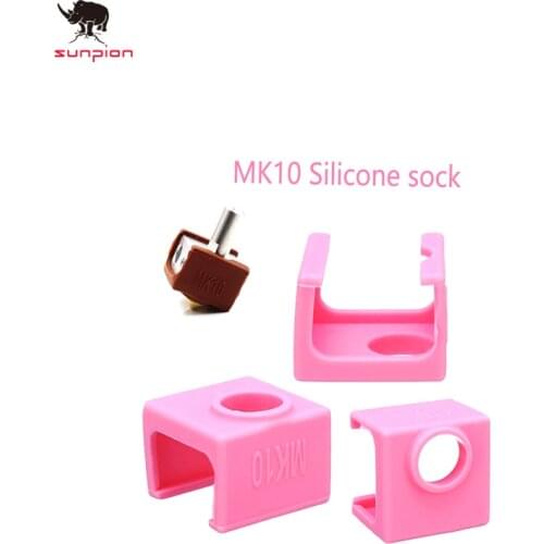 SUNPION 3D Printer MK10 Silicone Socks for MK10 Aluminum Block 3D Printer Part Hot End For Wanhao i3 QIDI 2PCS