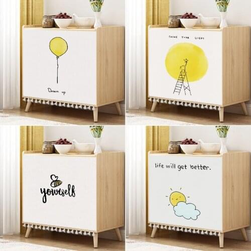 Nordic Short Curtain Velcro Cabinet Dust Cover Washable Half-curtain Wardrobe Partition for Kitchen Decorative Tassel Drapes