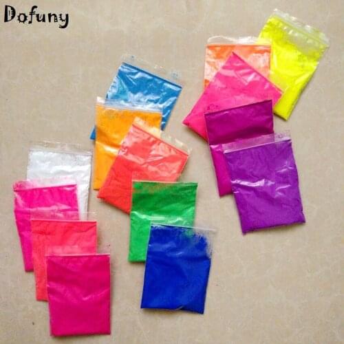 Mixed 14 colors,20g Each Color Fluorescent Powder Pigment for Paint Lipstick Soap Neon powder Nail Art Polish280g