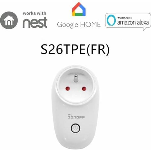 SONOFF S26 EU WiFi Smart Socket Wireless Plug APP Remote Control Plugs Timing Outlet Power Smart Home Switch Work With Alexa