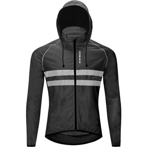 Windproof Cycling Jackets Hooded Men Riding Waterproof Cycle Clothing Bike Long Sleeve Jerseys Reflective Vest Wind Coat