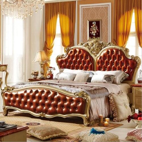 High quality bed Fashion European French Carved bedside 1.8 m bed p10068