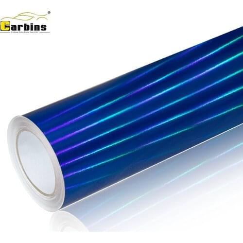 High Stretchable PVC Adhesive Self Vehicle Sticker Color Film PVC Blue Laser Chrome Car Wrap Vinyl Film