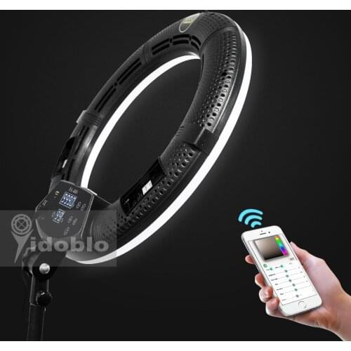 Yidoblo FA-480II Bluetooth Control Dimmable Ring Light Touch Screen USB charger LED Video light Makeup Ring lamp 2800K-9900K