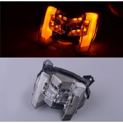 12V Motorcycle Smoke Tail Light Rear Brake Stop LED Lamp Integrated Turn Signal Fit For Yamaha MT09 FZ09 2017 2018 2019 2020