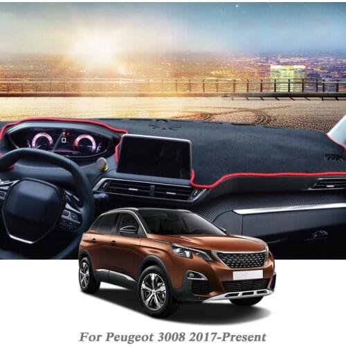 Car Styling Dashboard Protective Mat Shade Cushion Pad Rose Carpet For Peugeot 3008 2017-Present RHD&LHD Interior Accessory