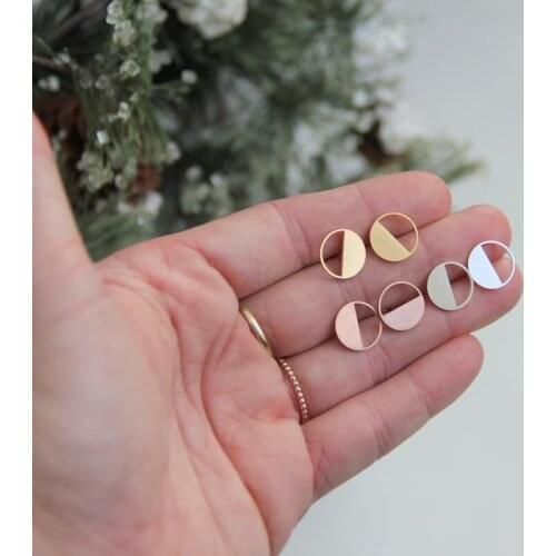 10 Pair Gold Color Stainless Steel Round Circle Earrings Fashion Jewelry Earrings female Ear Women Party Pendientes Brincos