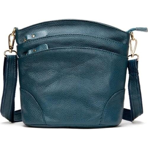 Crossbody Bags For Women 2021Genuine Leather 100% Fashion Bucket Shoulder Bag Torebki Damskie Sac A Main Femme Vintage