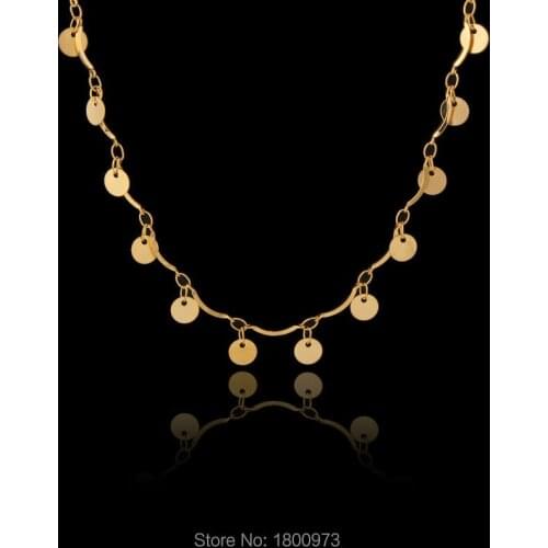 New Trendy Gold Charms Necklaces Women Jewelry Gift Gold Color Link Chain Collares Necklaces