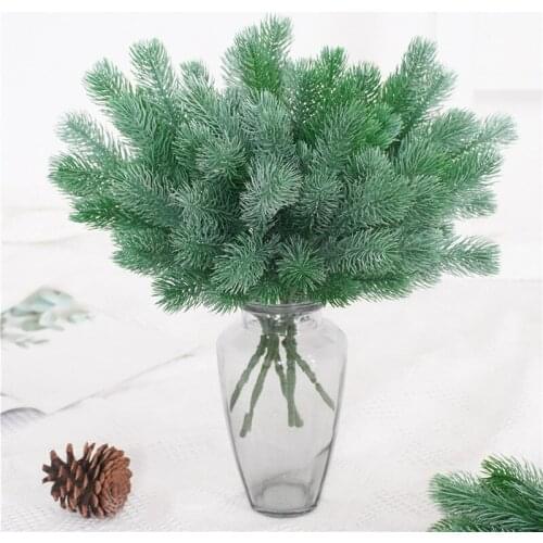 1 Pcs Artificial Plants Pine Branches Christmas Tree Accessories DIY New Year Party Decorations Xmas Ornaments Kids Gift