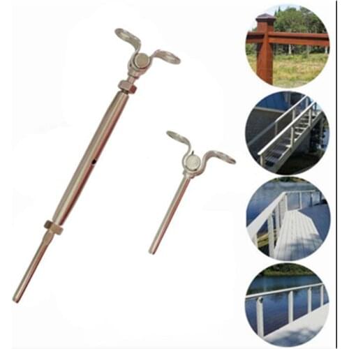 2Pcs/set T316 Stainless Steel Deck Toggle Tensioner Set For 3/16 Cable Railing Door Sills