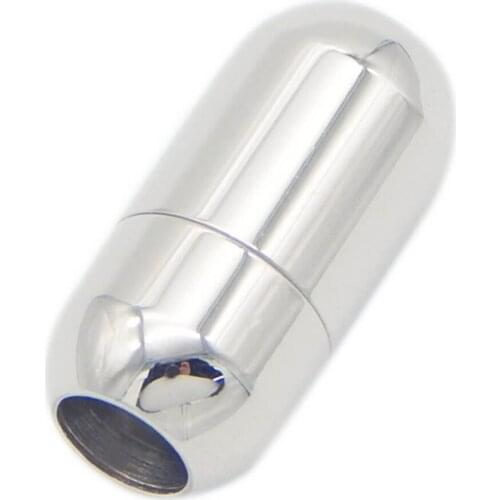 20pcs/lot engrave logo hole:3/4/5/6/7/8mm Stainless Steel Magnetic Clasps for Leather Cord Bracelet Connectors End Caps Jewelry
