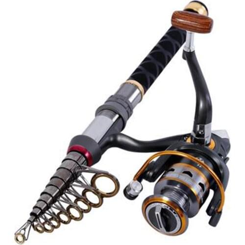 40%HOT1.3-2.7m Mini Telescopic Carbon Fiber Outdoor Sea Fishing Rod Pole Fish Tackle