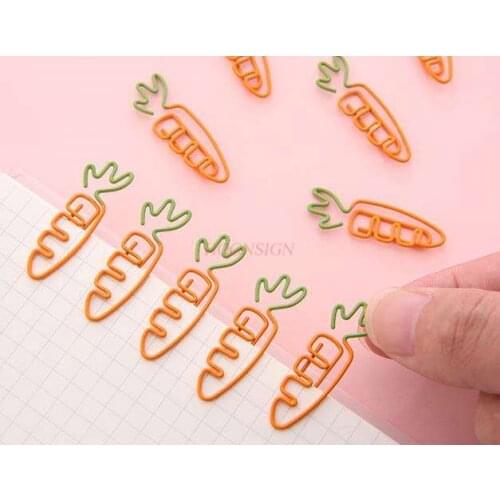 5pcs Metal Bookmark Cute Radish Ins Cartoon Hand Account Small Fresh Student Paper Clip Paper Clip Note Holder