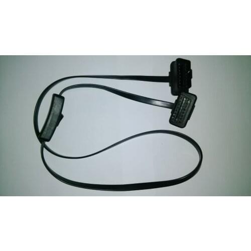 50pcs 10% Off 16 pin to 16Pin Flat+Thin As Noodle OBD2 OBD OBDII Car Male to Female GPS Extension Cable Switch Adapter Connector