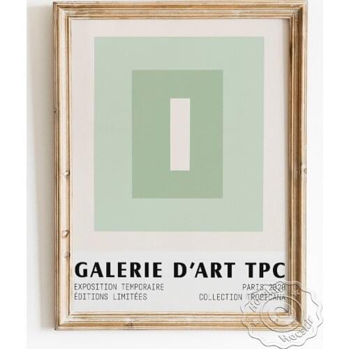 Abstract Color Block Exhibition Museum Poster, Mint Green Pastel Art Prints, Geometry Pattern Canvas Painting, Modern Home Decor